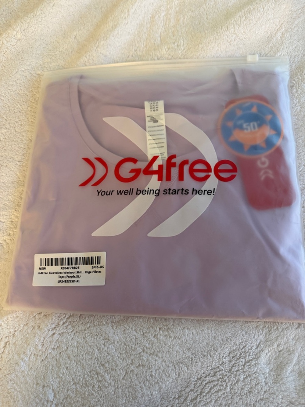 NWT 🌸 G4free Lavender Women's Tank Top Size XL